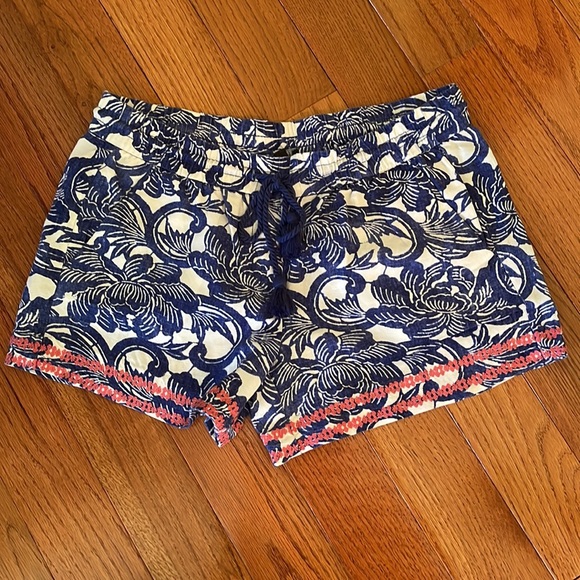 LOFT BLUE AND WHITE LINEN BLEND SHORTS - Picture 5 of 7